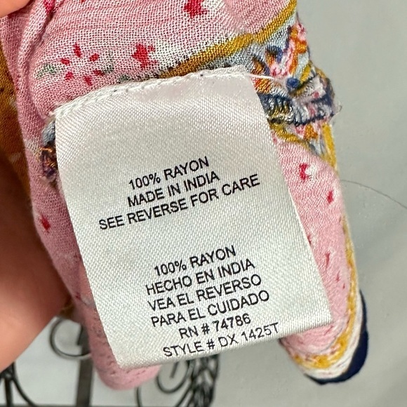 Patrons of Peace paisley floral print v neck front tie tank size S - Picture 4 of 7